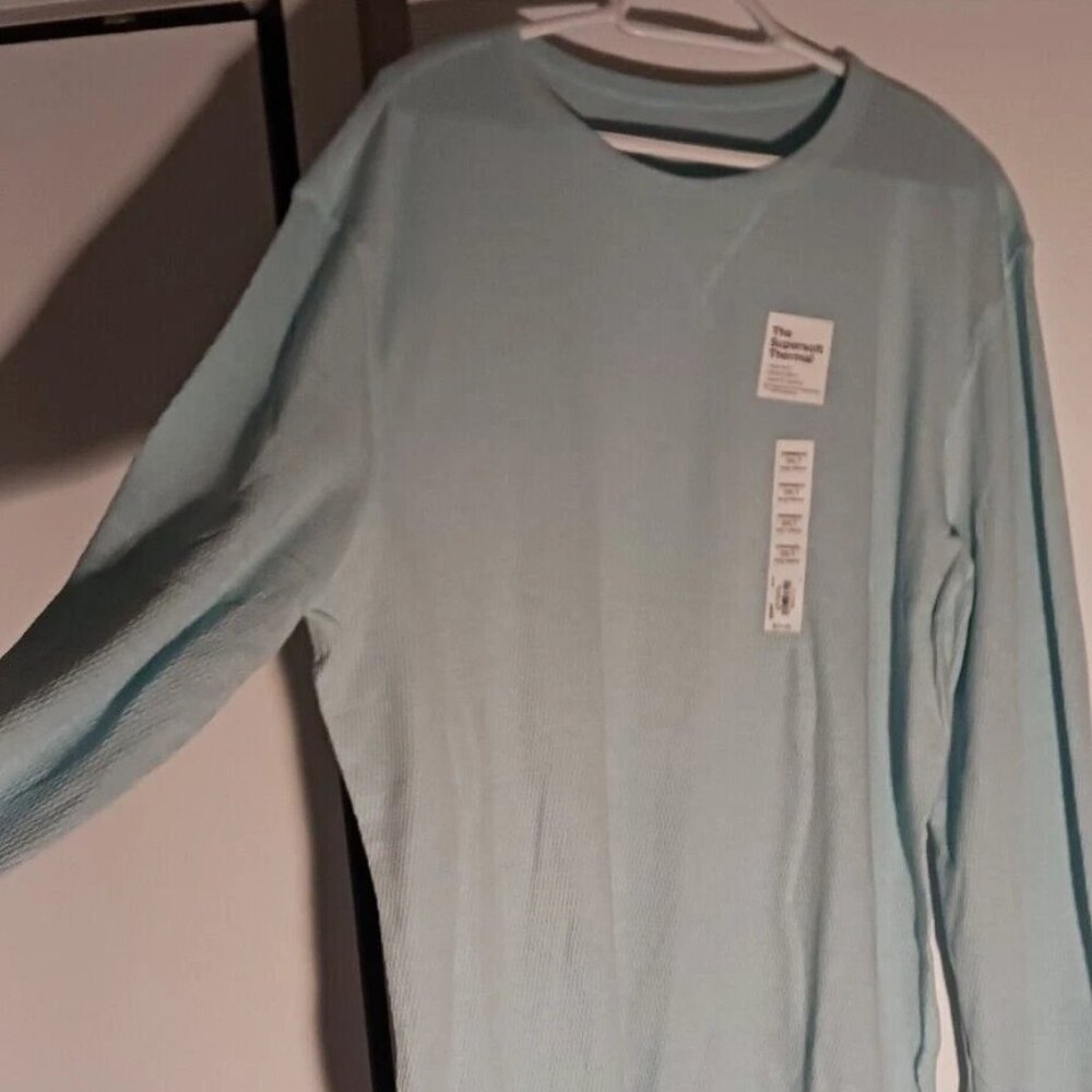 Sonoma Mens Super Soft Thermal Shirt Light Blue Long Sleeve Shirt 3XLT (Tall)